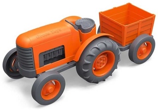 Traktor s vlečkou oranžový