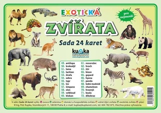 Exotická zvířata 1, sada 24 karet