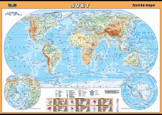 Svět-fyzická mapa XL (100x70 cm)