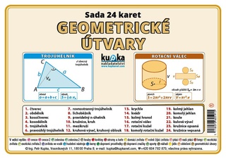 Sada 24 karet - geometrické útvary A7 (10x7 cm)