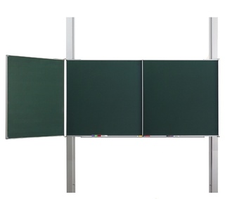 Školní keramická tabule 200x120 cm trojlistá bílá