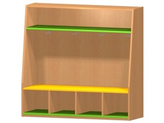 Dětský šatní box - čtyřmístný