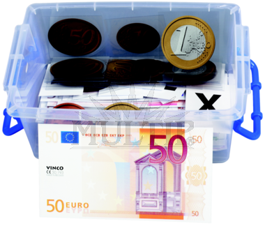 Magnetické euro bankovy a mince