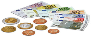 Euro bankovky a mince - magnetické