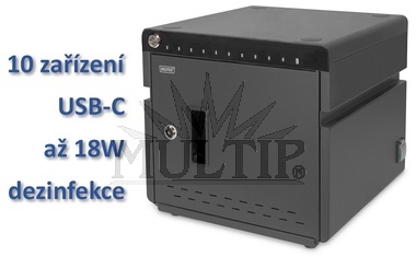 Nabíjecí skříň pro 10 tabletů s USB-C a UV-C desinfekcí
