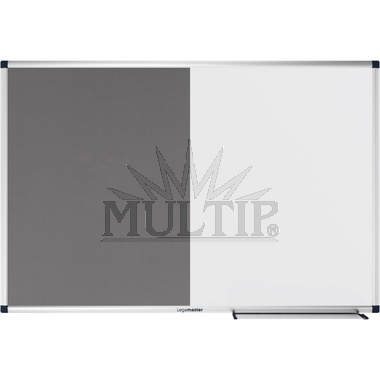 Kombinovaná tabule a plstěná textilní nástěnka 60x90 cm, šedá