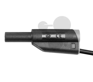 Vodič v bezpečnostním provedení s odbočkou 4 mm, 1 mm2, 50 cm, černý, 10 ks