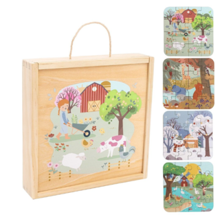 Puzzle v dřevěné krabici Čtyři roční období