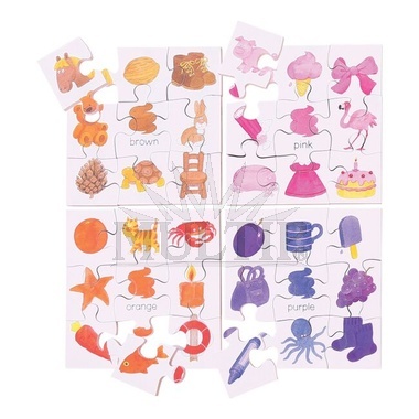 Dřevěné didaktické puzzle - barvy 4v1