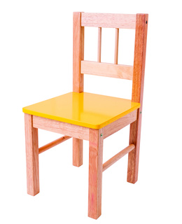 Dětská dřevěná židle, žlutá