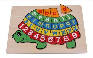 Dřevěné hračky písmenkové puzzle želva