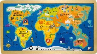 Mapa světa-dřevěné puzzle
