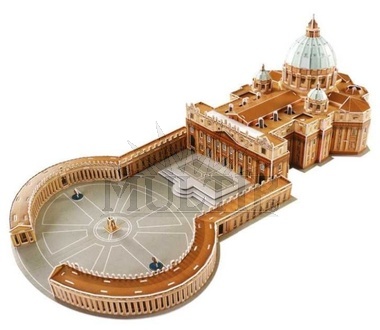 Třívrstvé pěnové 3D puzzle Bazilika svatého Petra