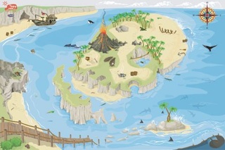 Hrací koberec-pirátský ostrov