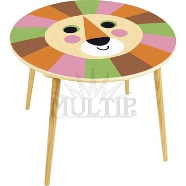 Dřevěný stoleček-lev