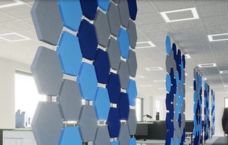 Závěsný akustický panel - Web HEXA EDGE