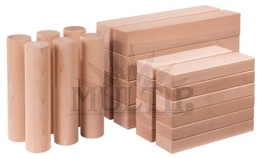 Sada dřevěných materiálů na stavění pro děti