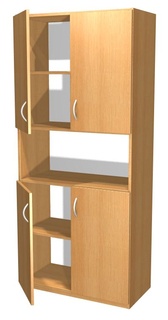 Kancelářská skříň čtyřdveřová s nikou – E84
