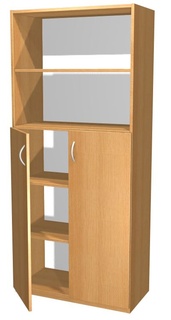 Kancelářská skříň dvoudveřová polootevřená – E86