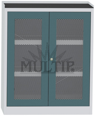 Kovová skříň s drátěnými dveřmi, 115 cm