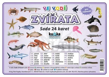 Zvířata ve vodě, sada 24 karet