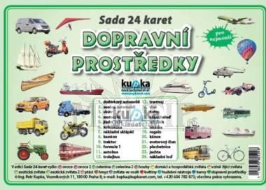 Dopravní prostředky, sada 24 karet