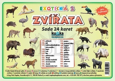 Exotická zvířata 2, sada 24 karet