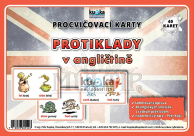 Protiklady v angličtině - procvičovací karty