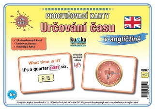 Určování času v angličtině, sada 24 karet