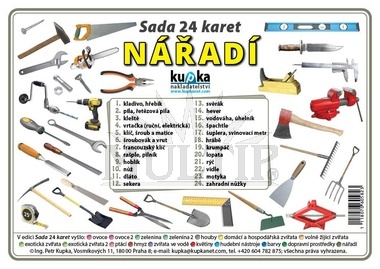 Nářadí,sada 24 karet