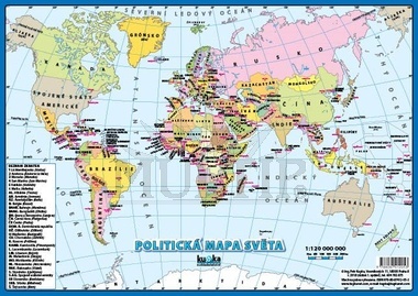 Politická mapa světa A4 (297x210 mm)