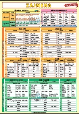 Zájmena-skloňování XL (100x70 cm)