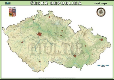 Česká Republika - slepá mapa  XL (100x70 cm)