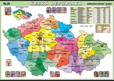 Česká republika-administrativní mapa XL (100x70 cm)