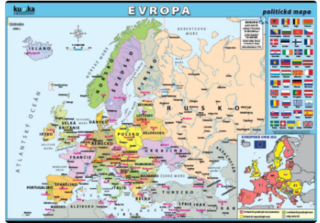 Evropa-politická mapa XL (100x70 cm)