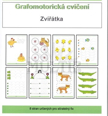 Stíratelný sešit - grafomotorické cvičení - zvířátka