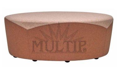 Nízký kulatý taburet STONES s kluzáky, potah B