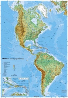 Amerika obecně geografická 160x120 cm