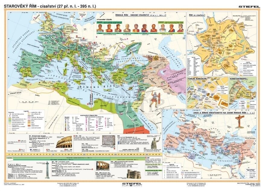 Mapa Rimske Rise Římská říše 160x120 cm